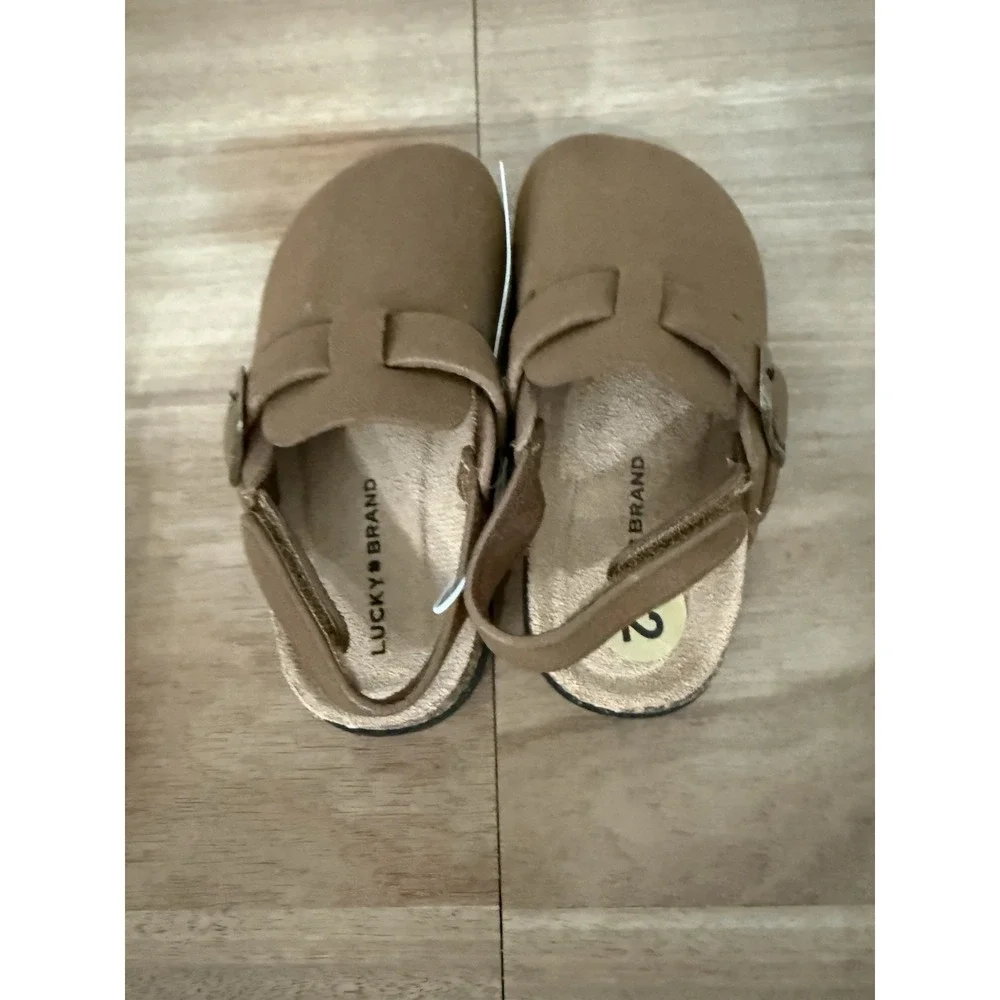 Lucky Brand Toddler Brown‎ Clog Sandals Buckle Strap Size 12M NWT